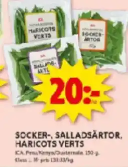 ICA Kvantum SOCKER-, SALLADSÅRTOR, HARICOTS VERTS erbjuda