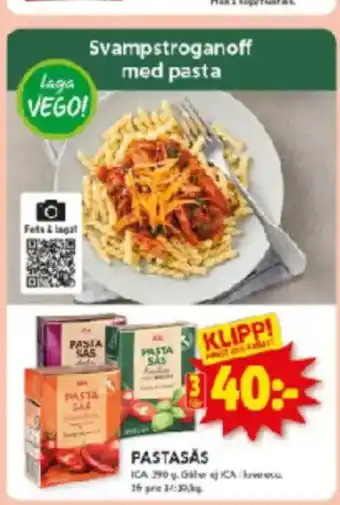 ICA Kvantum Pasta sas erbjuda