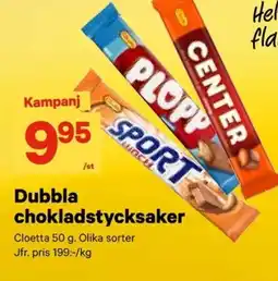 City Gross CLOETTA Dubbla chokladstycksaker erbjuda