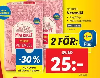 Lidl MATRIKET Vetemjöl erbjuda