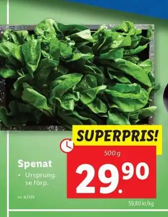 Lidl Spenat erbjuda