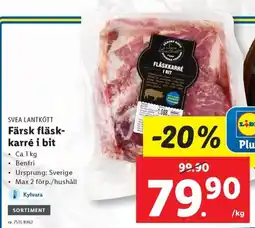 Lidl SVEA LANTKÖTT Färsk fläsk- karré i bit erbjuda