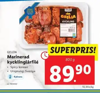 Lidl GYLLDA Marinerad kycklinglårfilé erbjuda