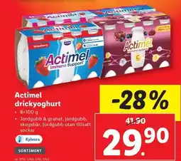 Lidl Actimel drickyoghurt erbjuda