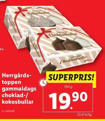 Lidl Herrgårds- toppen gammaldags choklad-/ kokosbullar erbjuda