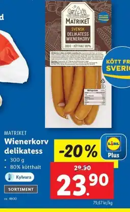 Lidl MATRIKET Wienerkorv delikatess erbjuda