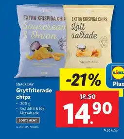 Lidl SNACK DAY Grytfriterade chips erbjuda