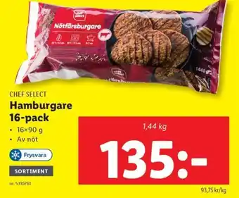 Lidl CHEF SELECT Hamburgare erbjuda