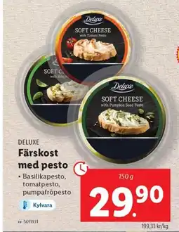 Lidl DELUXE Färskost med pesto erbjuda