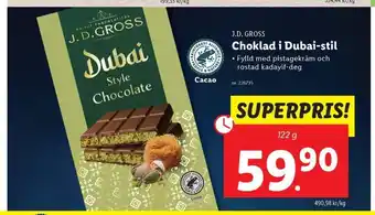 Lidl J.D. GROSS Choklad i Dubai-stil erbjuda