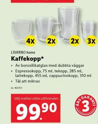 Lidl LIVARNO home Kaffekopp* erbjuda