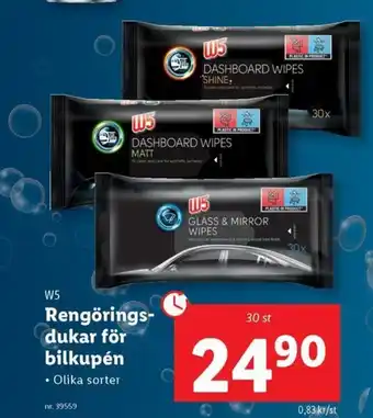 Lidl W5 Rengörings- dukar för bilkupén erbjuda