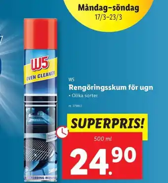 Lidl W5 Rengöringsskum för ugn erbjuda