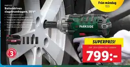 Lidl PARKSIDE Batteridriven slagskruvdragare, 20 V* erbjuda