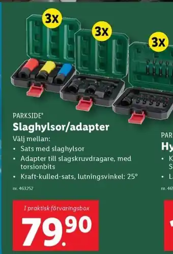 Lidl PARKSIDE Slaghylsor/adapter erbjuda