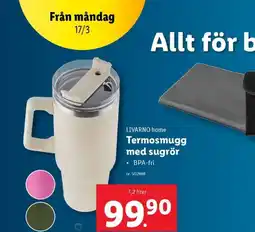 Lidl LIVARNO home Termosmugg med sugrör erbjuda