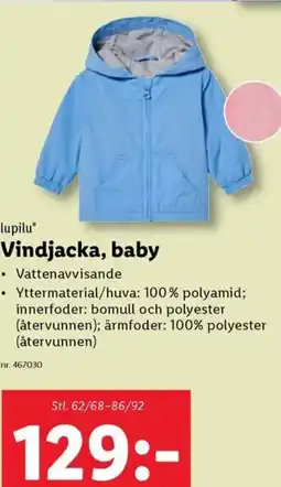 Lidl lupilu Vindjacka, baby erbjuda