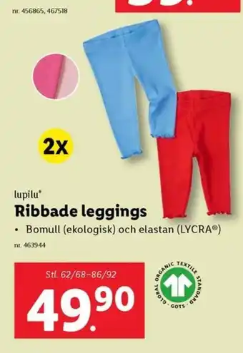 Lidl lupilu Ribbade leggings erbjuda