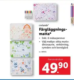 Lidl crelando Färgläggnings- matta* erbjuda