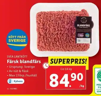 Lidl SVEA LANTKÖTT Färsk blandfärs erbjuda