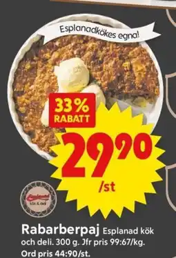 ICA Supermarket Rabarberpaj Esplanad kök erbjuda