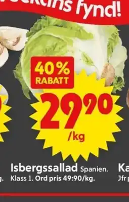 ICA Supermarket Isbergssallad erbjuda