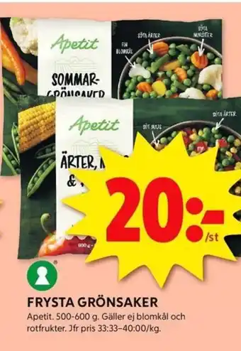 ICA Kvantum APETIT Frysta grönsaker erbjuda