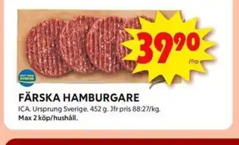 ICA Kvantum ICA Färska hamburgare erbjuda