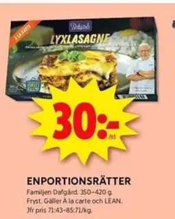 ICA Kvantum Enportionsrätter erbjuda