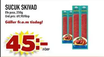 Din Mat Sucuk skivad erbjuda