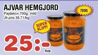 Nya Pulsen PAJDAKOV Ajvar hemgjord erbjuda