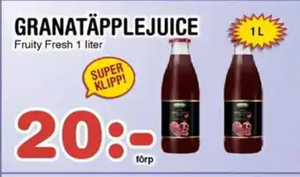 Nya Pulsen Granatäpplejuice Fruity Fresh erbjuda