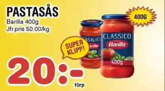 Nya Pulsen BARILLA Pastasås erbjuda