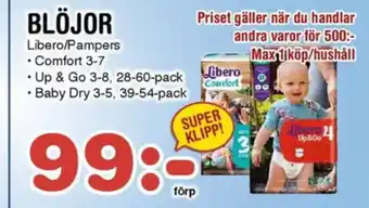 Nya Pulsen Libero/Pampers Blöjor erbjuda