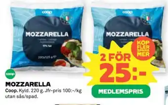 Coop COOP Mozzarella erbjuda