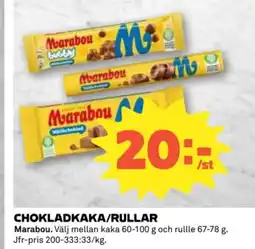 Coop MARABOU Chokladkaka/rullar erbjuda