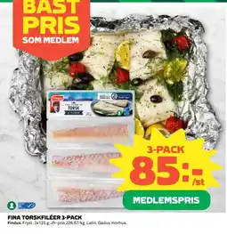 Coop FINDUS Fina torskfiléer 3-pack erbjuda