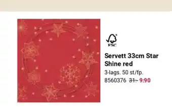 Office Depot Servett Star Shine red erbjuda