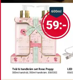 Office Depot Tvål & handkräm set Rose Poppy erbjuda