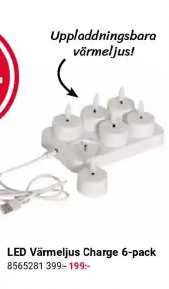 Office Depot LED Värmeljus Charge 6-pack erbjuda