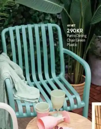 DollarStore Parco Dining Chair Green Plastic erbjuda