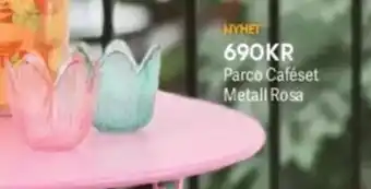 DollarStore Parco Caféset Metall Rosa erbjuda