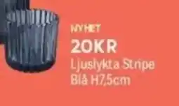 DollarStore Ljuslykta Stripe Blå H erbjuda