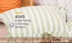 DollarStore Kudde Randig Grön Volang erbjuda