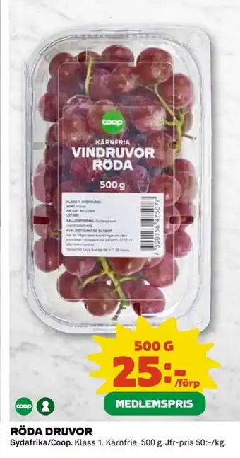 Coop RÖDA DRUVOR erbjuda