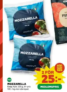 Coop MOZZARELLA erbjuda