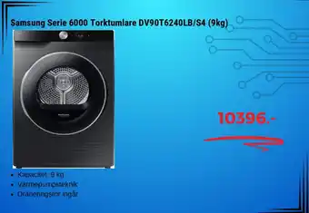 Elgiganten Samsung Serie 6000 Torktumlare DV90T6240LB/S4 erbjuda