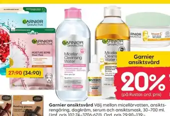 Rusta Garnier ansiktsvård erbjuda