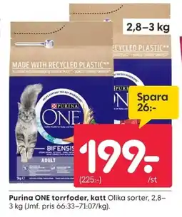 Rusta Purina ONE torrfoder, katt Olika sorter, 2,8- erbjuda