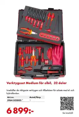 Würth Verktygsset Medium för elbil, 32 delar erbjuda